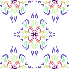 Seamless pattern abstract flower illustration design art background geometric fashion retro 