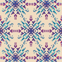 Seamless pattern abstract flower illustration design art background geometric fashion retro 