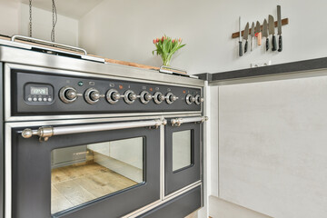 Kitchen with black appliances