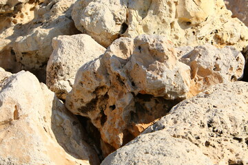 Texture of large stones and mountain rocks.