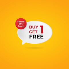 buy 1 get 1 free feed banner design concept