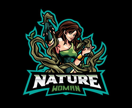 Plant bending mascot logo design