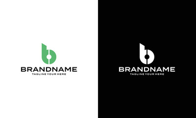 B letter logo design vector template. on a black and white background.