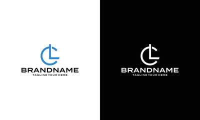 cl logo design for company on a black and white background.
