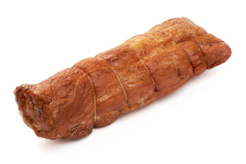 Smoked Pork meat, isolated on white background.