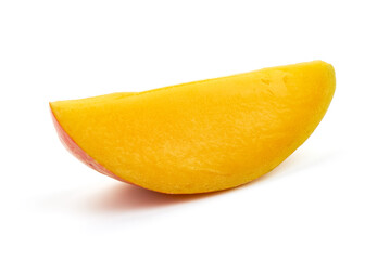 Delicious ripe mango slece isolated on white background
