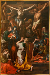 BOLETO, ITALY - JULY 19, 2022: The painting of Crucifixion in the church Santuario della Madonna...