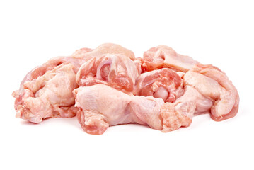 Chicken Drumette, wignette, flat wings on white background.