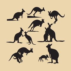 Kangaroo Silhouette Vector Artwork. This is an eps file. 