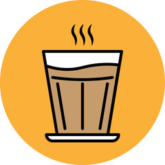 Milk Coffee Drink Filled Outline Icon