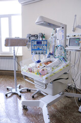 interior of a hospital room with newborn