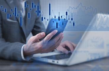 Trading graph. Internet, Technology. Financial concept