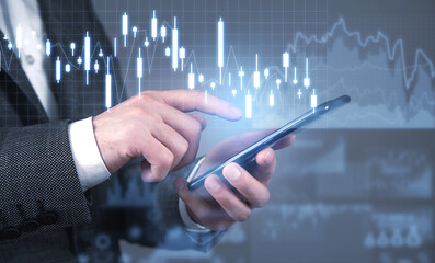 Trading graph. Internet, Technology. Financial concept