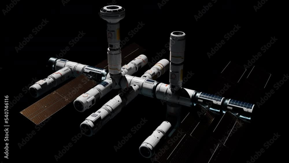 Canvas Prints the space station in orbit. the concept of space technology of the near future and the conquest of t