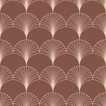 Arch arabic seamless pattern, brown background vector illustration