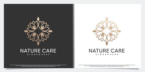 Natural beauty logo design for beauty salon with creative modern concept Premium Vector