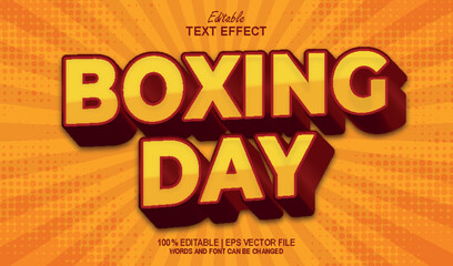 Boxing day editable text effect style