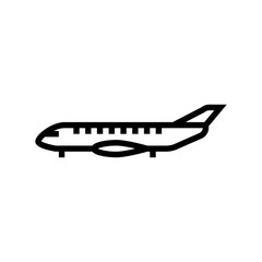 regional jet airplane aircraft line icon vector. regional jet airplane aircraft sign. isolated contour symbol black illustration