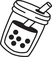 Hand Drawn lovely bubble tea illustration
