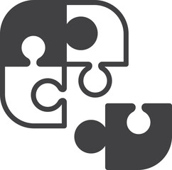 Jigsaw and teamwork illustration in minimal style