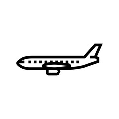 passenger airliner airplane line icon vector. passenger airliner airplane sign. isolated contour symbol black illustration