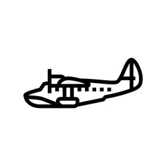 seaplane airplane aircraft line icon vector. seaplane airplane aircraft sign. isolated contour symbol black illustration