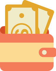 wallet and money illustration in minimal style