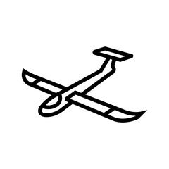 glider airplane aircraft line icon vector. glider airplane aircraft sign. isolated contour symbol black illustration