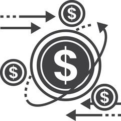 currency exchange illustration in minimal style