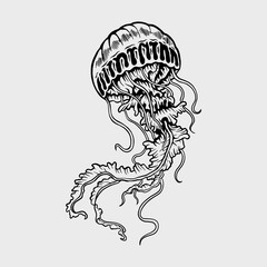 Jellyfish Hand drawn