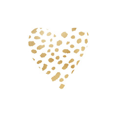 Golden Dalmatian Pattern Heart
