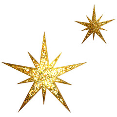 Gold glitter star 3d