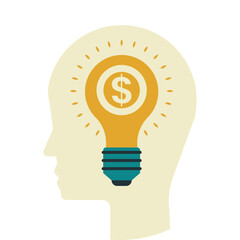 light bulbs and ideas illustration in minimal style