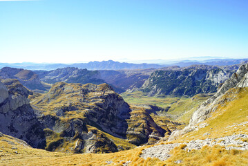 Colorful autumn landscape from Durmitor National Park in Montenegro