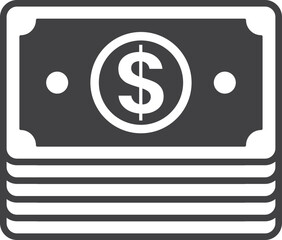 stack of banknotes illustration in minimal style