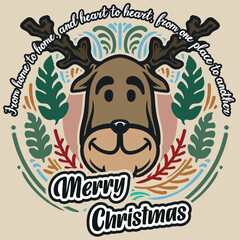 reindeer chirstmas vector art illustration