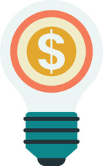 light bulb and money illustration in minimal style