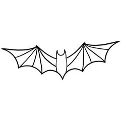 Fototapeta premium Black Bat Outlined