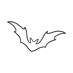 Black Bat Outlined