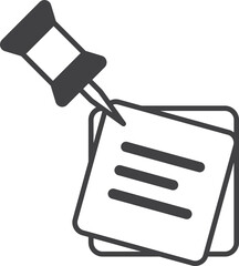 pins and note paper illustration in minimal style