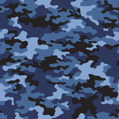 Camouflage texture seamless pattern. Abstract modern military camo background for fabric and fashion textile print. Vector illustration.