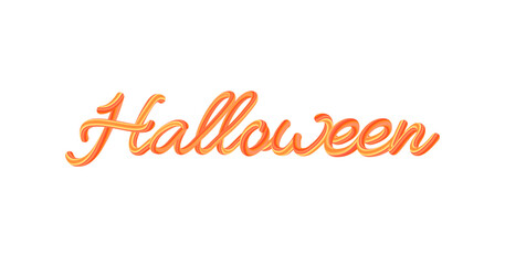 Orange color Halloween 3d text bold blend calligraphy script typeface typography effect vector.