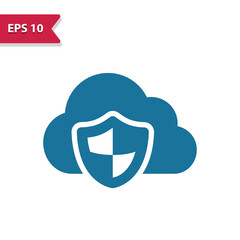 Cloud computing, security, antivirus, shield vector icon