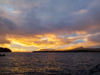 Sunset over Atlantic in Southern Ireland