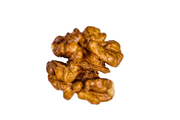 Core of walnut isolated on a white background