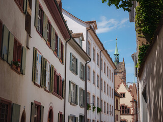 Buildings in the city centre of Basel , Switzerland