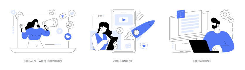 Digital marketing abstract concept vector illustrations.