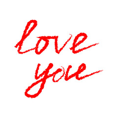 Love you hand drawn quote for postcard, Valentine's day, T-shirt.