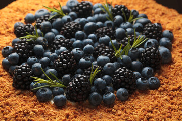 Beautiful torso with blueberry or blueberry berries