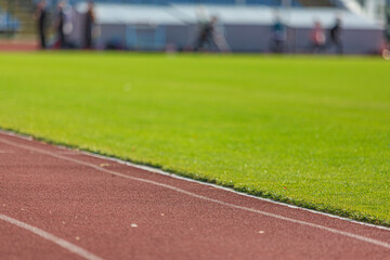 Stadium background with running tracks for run